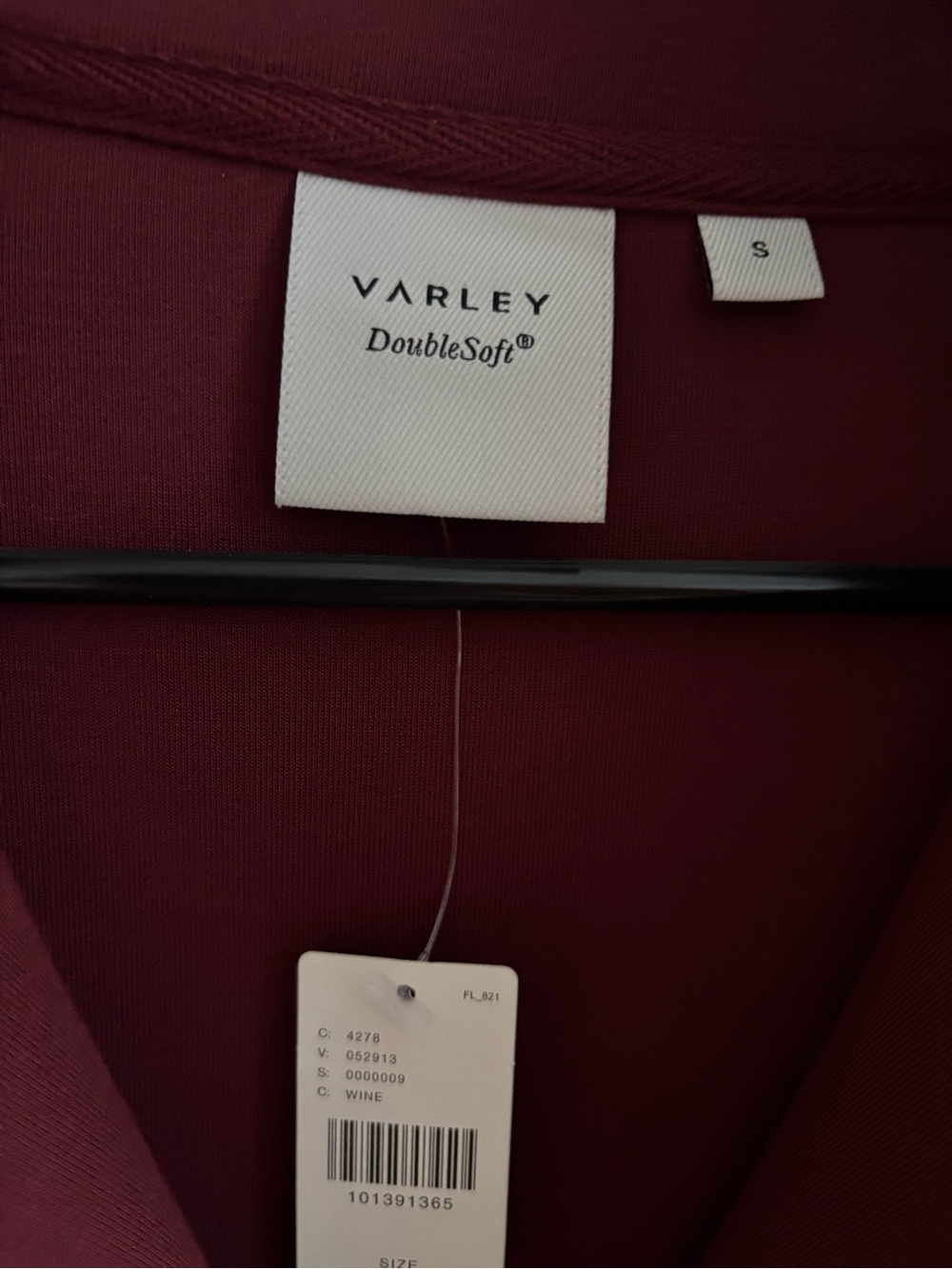 Varley Zip-Front Pullover in Deep Burgundy - Picture 7 of 8